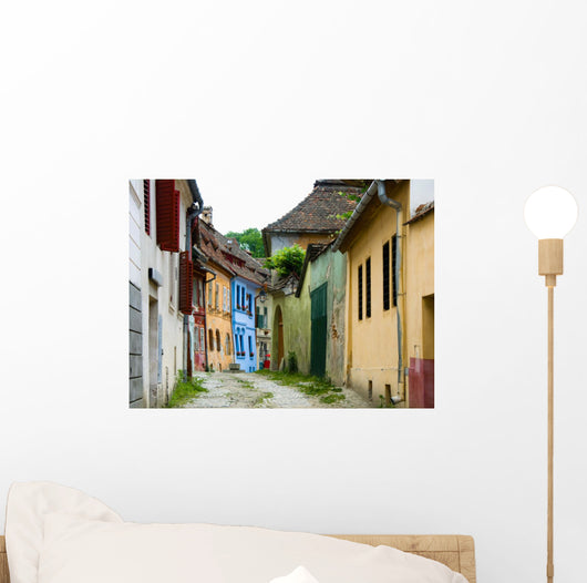 Sighisoara medieval street, Transylvania in Romania Wall Mural