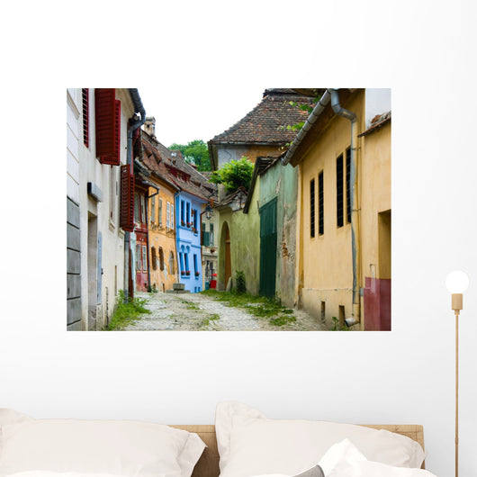 Sighisoara medieval street, Transylvania in Romania Wall Mural