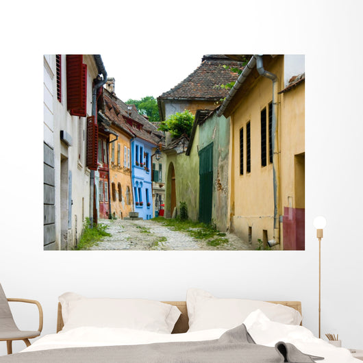 Sighisoara medieval street, Transylvania in Romania Wall Mural