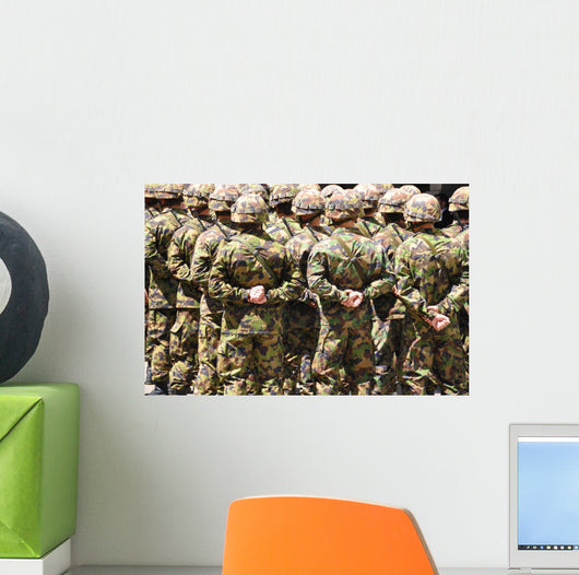 Swiss solders in camouflage Wall Mural