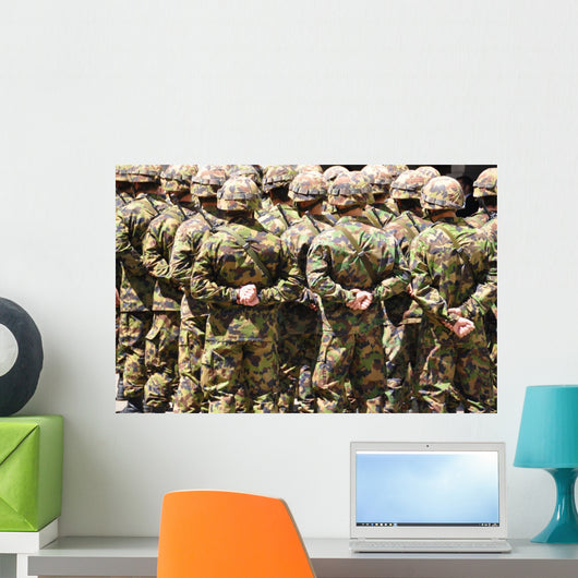 Swiss solders in camouflage Wall Mural