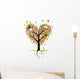 Happy Holiday Heart Shape Tree With Balloons Wall Decal