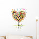 Happy Holiday Heart Shape Tree With Balloons Wall Decal