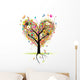 Happy Holiday Heart Shape Tree With Balloons Wall Decal