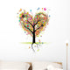 Happy Holiday Heart Shape Tree With Balloons Wall Decal