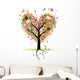 Happy Holiday Heart Shape Tree With Balloons Wall Decal