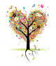 Happy Holiday Heart Shape Tree With Balloons Wall Decal