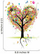Happy Holiday Heart Shape Tree With Balloons Wall Decal