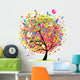 Happy Holiday Funny Tree With Balloons Wall Decal
