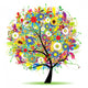Floral tree beautiful, summer Wall Decal