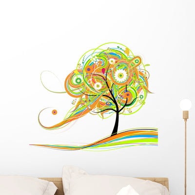 Art Tree Beautiful for Wall Decal shown on a wall