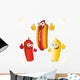 Funny hot dog and friends Wall Decal