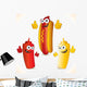 Funny hot dog and friends Wall Decal