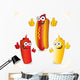 Funny hot dog and friends Wall Decal