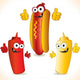 Funny hot dog and friends Wall Decal