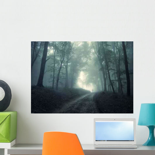 Man Walking Green Forest Wall Decal