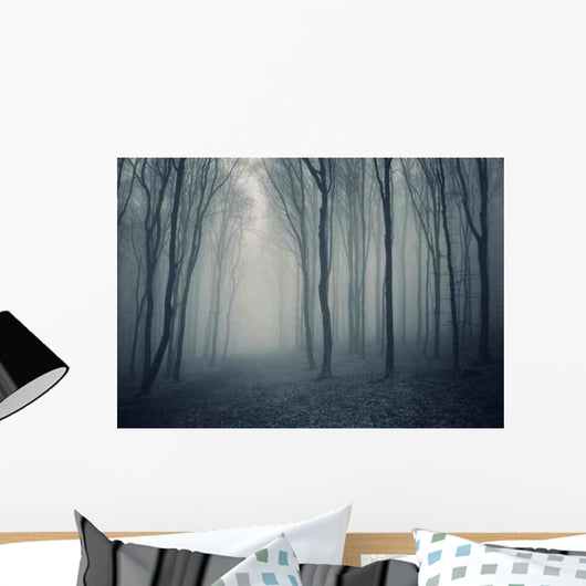 Elegant Forest with Fog Wall Decal