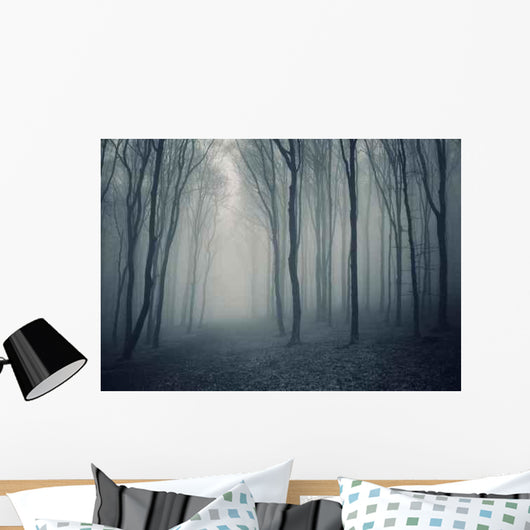 Elegant Forest with Fog Wall Decal