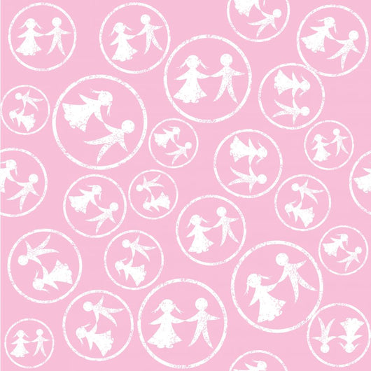 Pink Pattern with White Wall Decal