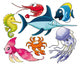 Marine Life Wall Decal Sticker Set