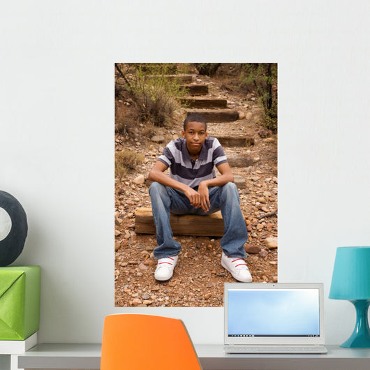 Male Teen Sitting Trail Wall Mural