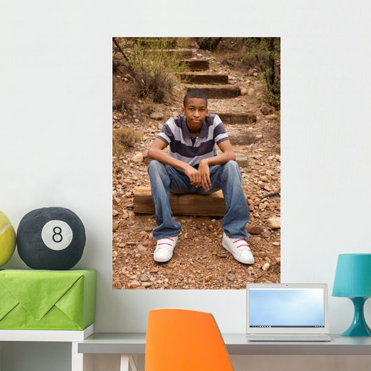 Male Teen Sitting Trail Wall Mural