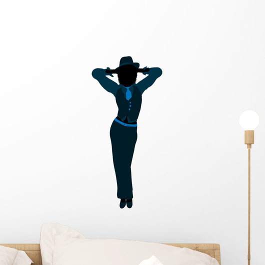African American Female Jazz Dancer Silhouette Wall Decal