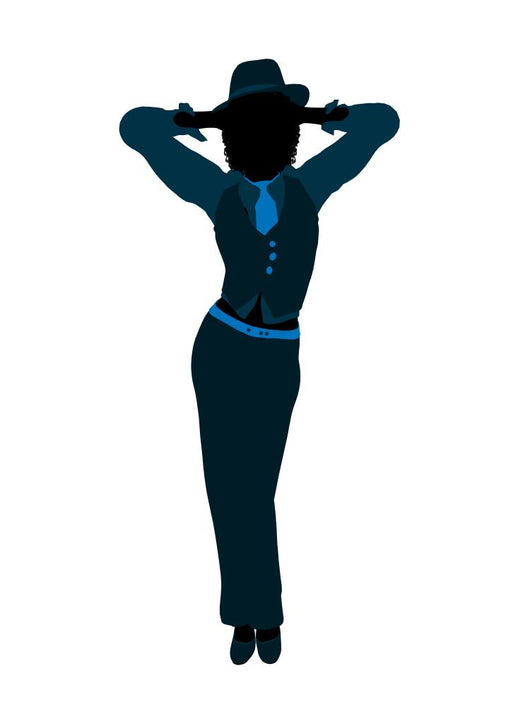 African American Female Jazz Dancer Silhouette Wall Decal