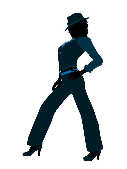 African American Female Jazz Dancer Silhouette Wall Decal
