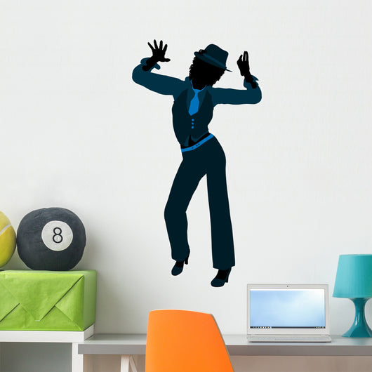 African American Female Jazz Dancer Silhouette Wall Decal