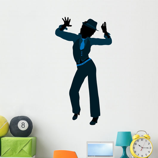 African American Female Jazz Dancer Silhouette Wall Decal