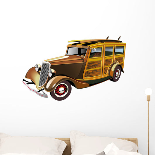 Old-fashioned Hot Rod Wall Decal