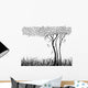 Silhouette Tree with Grass