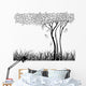 Silhouette Tree with Grass
