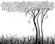 Silhouette Tree with Grass