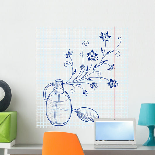 Bottle of perfume with a floral aroma Wall Mural