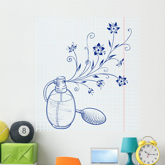 Bottle of perfume with a floral aroma Wall Mural