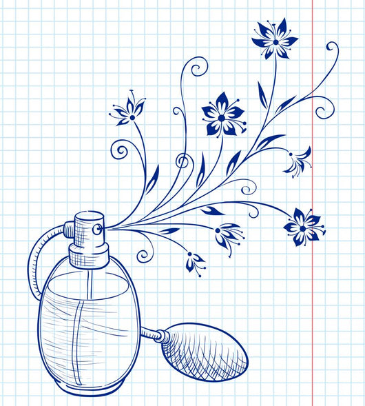 Bottle of perfume with a floral aroma Wall Mural