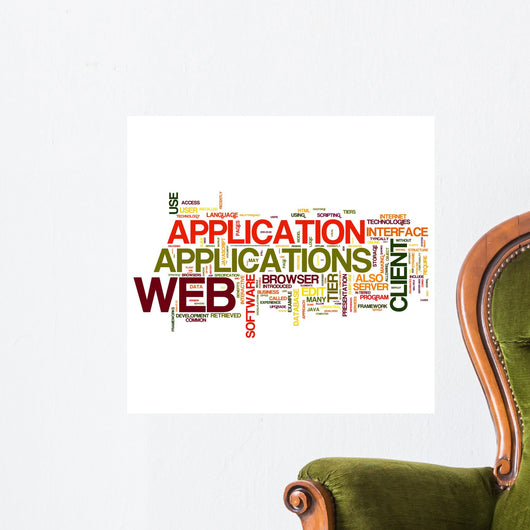 Web Applications Word Collage Wall Decal