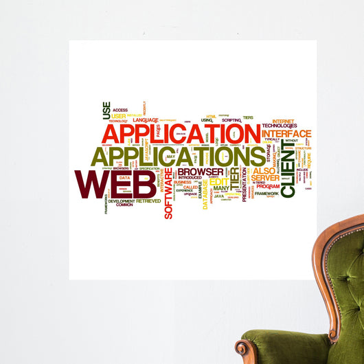Web Applications Word Collage Wall Decal