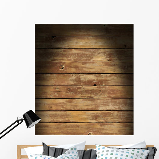 Distressed wooden surface lit dramatically Wall Mural