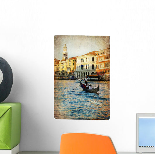 Venice - artwork in retro style Wall Mural