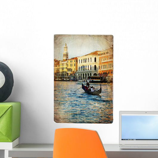 Venice - artwork in retro style Wall Mural