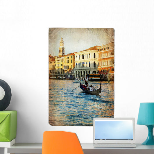 Venice - artwork in retro style Wall Mural