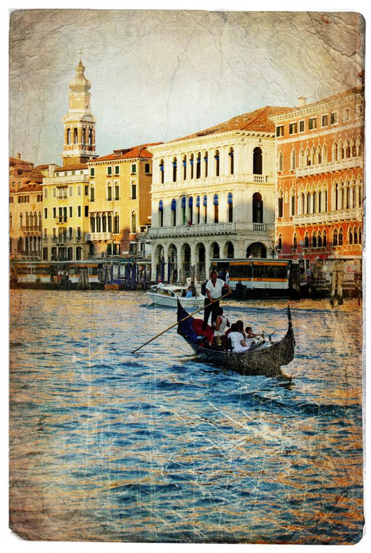 Venice - artwork in retro style Wall Mural