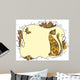 Cat and Floral Frame Wall Mural