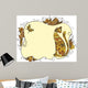Cat and Floral Frame Wall Mural
