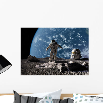 Astronaut shown on a wall