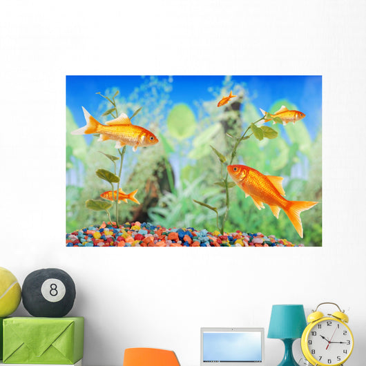 Fishtank With Goldfish Wall Mural