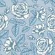 Retro Flower Seamless Pattern Wall Decal